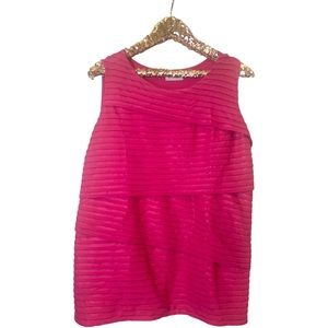 Avenue Pink Tiered Ruffle Sleeveless Top Size 22/24